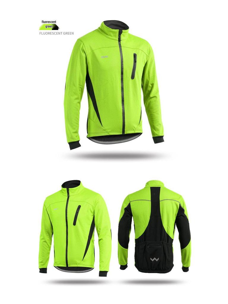 Windproof Warm Fleece Cycling Jersey - Autumn/Winter Outdoor Sports Top