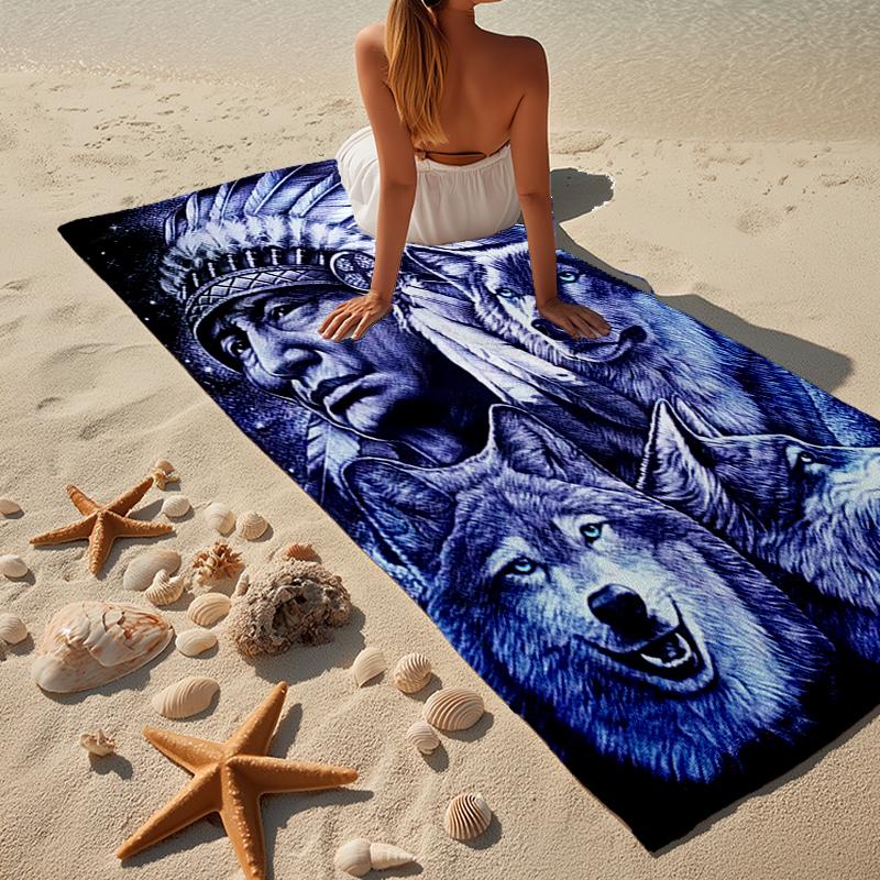 Wolf Pack Majesty Beach Towel, Super Soft Microfiber, Gift for Her/Him, Birthday, for Pool, Beach, Travel, Home Decor Fan gifts