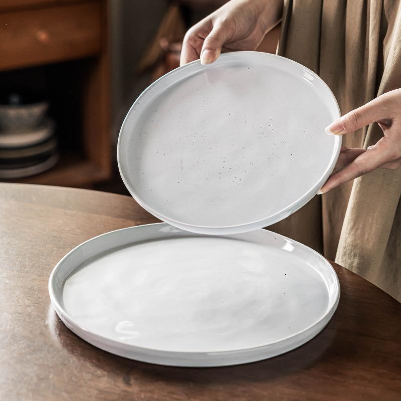 White Round Ceramic Dinner Plate Home Pasta Steak Plate Porcelain Hotel Restaurant Tableware Cooking Dishes Kitchen Appliances