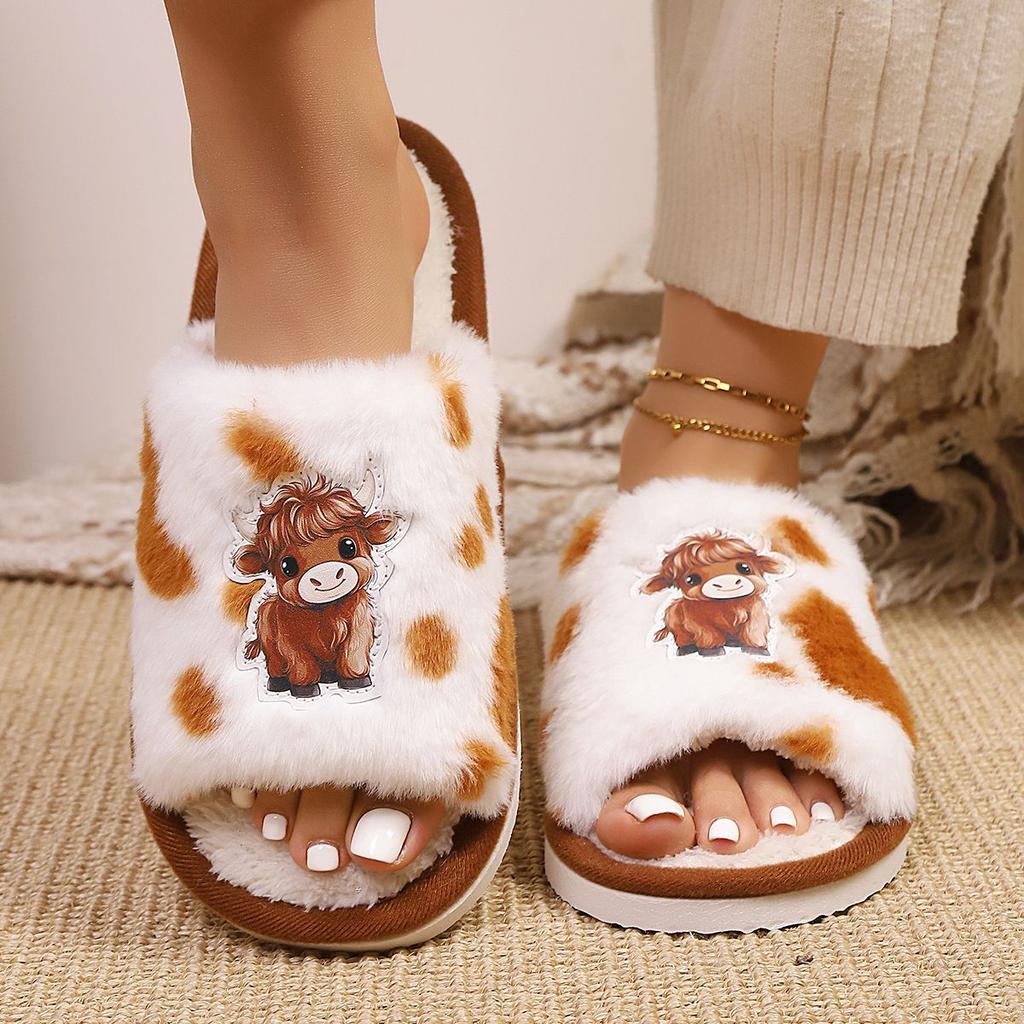 Hausschuhe, bequeme und warme Schuhe aus weichem Plüsch mit offenen Zehen, einfarbige Hausschuhe für den Innenbereich