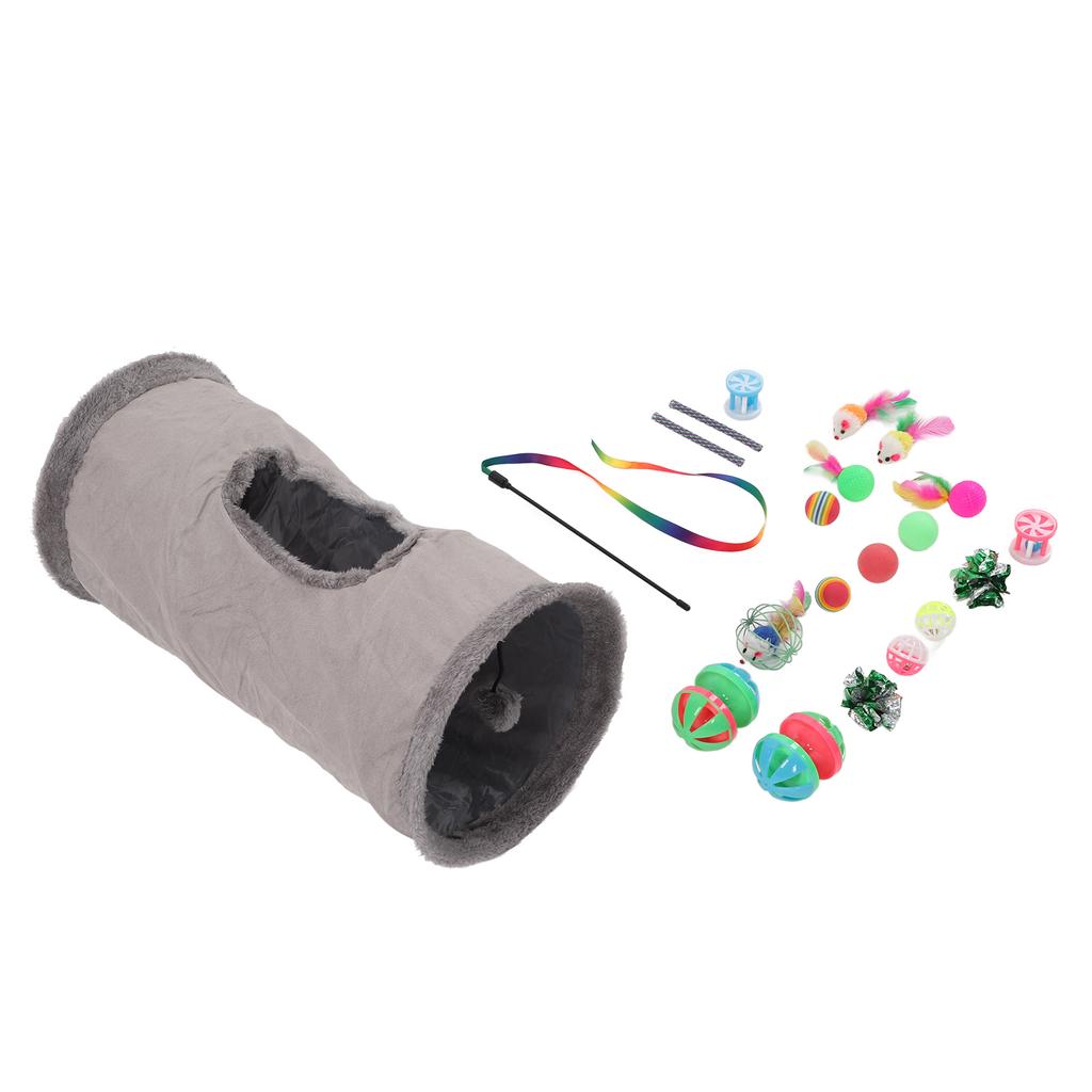 21 sztuk zestaw zabawek interaktywnych kolorowe kulki kot kij dzwony zabawki dla kota asortyment dla kota kotek