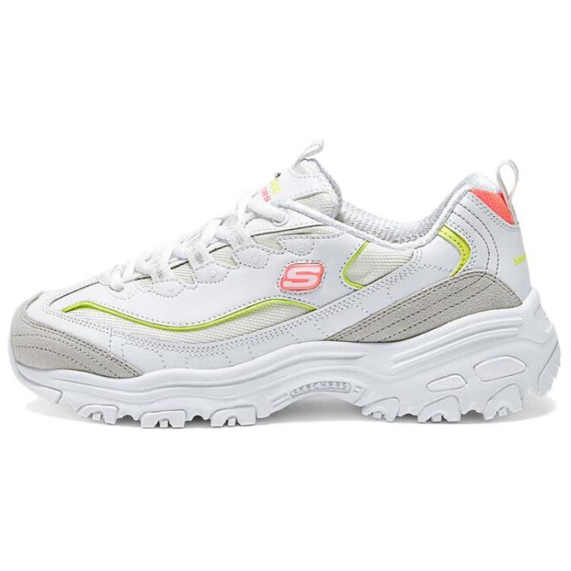 Skechers D LITES Women Comfort Versatile Low Top Chunky Sneakers White Yellow 150231-WNPL 38