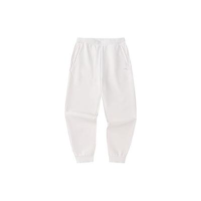 Training Series Solid Color Mid Waist Cuffed Fleece Knit Sports Pants Women Pants Corn-White 162347314-3