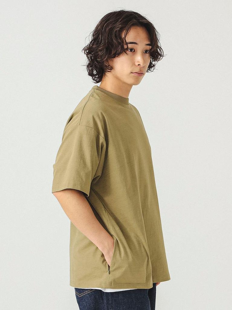 Beams Men's S/S Active T-Shirt, Olive, Size L