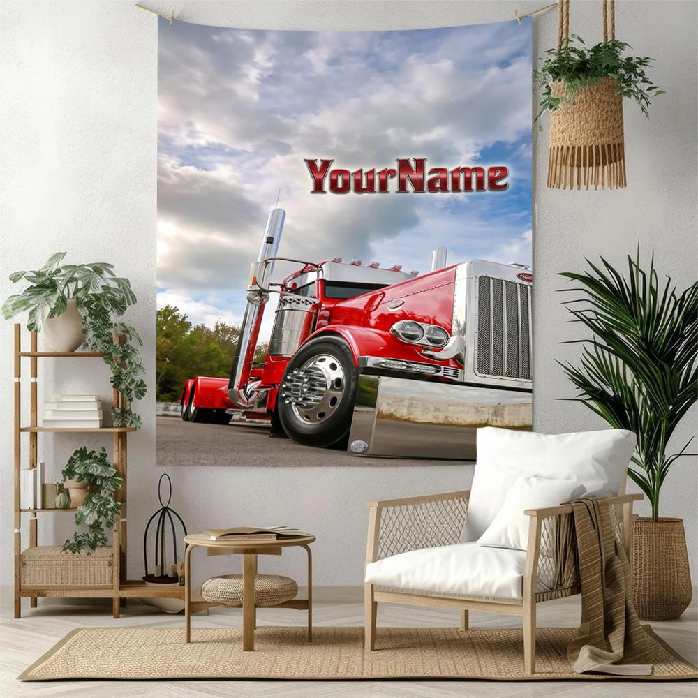 Kw Heavy Trucks Custom Your Name Wall Decor Tapestry Art For Pet Memorial Birthdaywedding Party Backdrop Family Gift