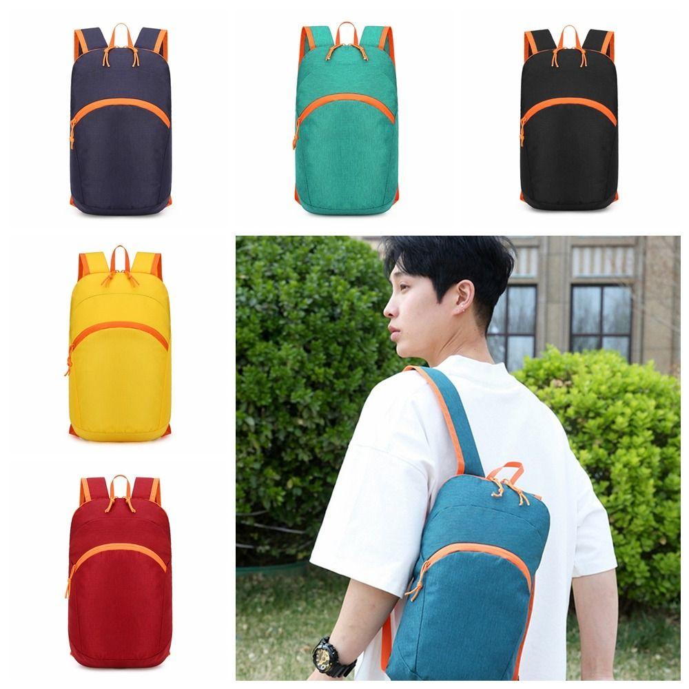 Zipper Outdoor Folding Backpack Waterproof Travel Daypack Simple Mountaineering Backpack Female