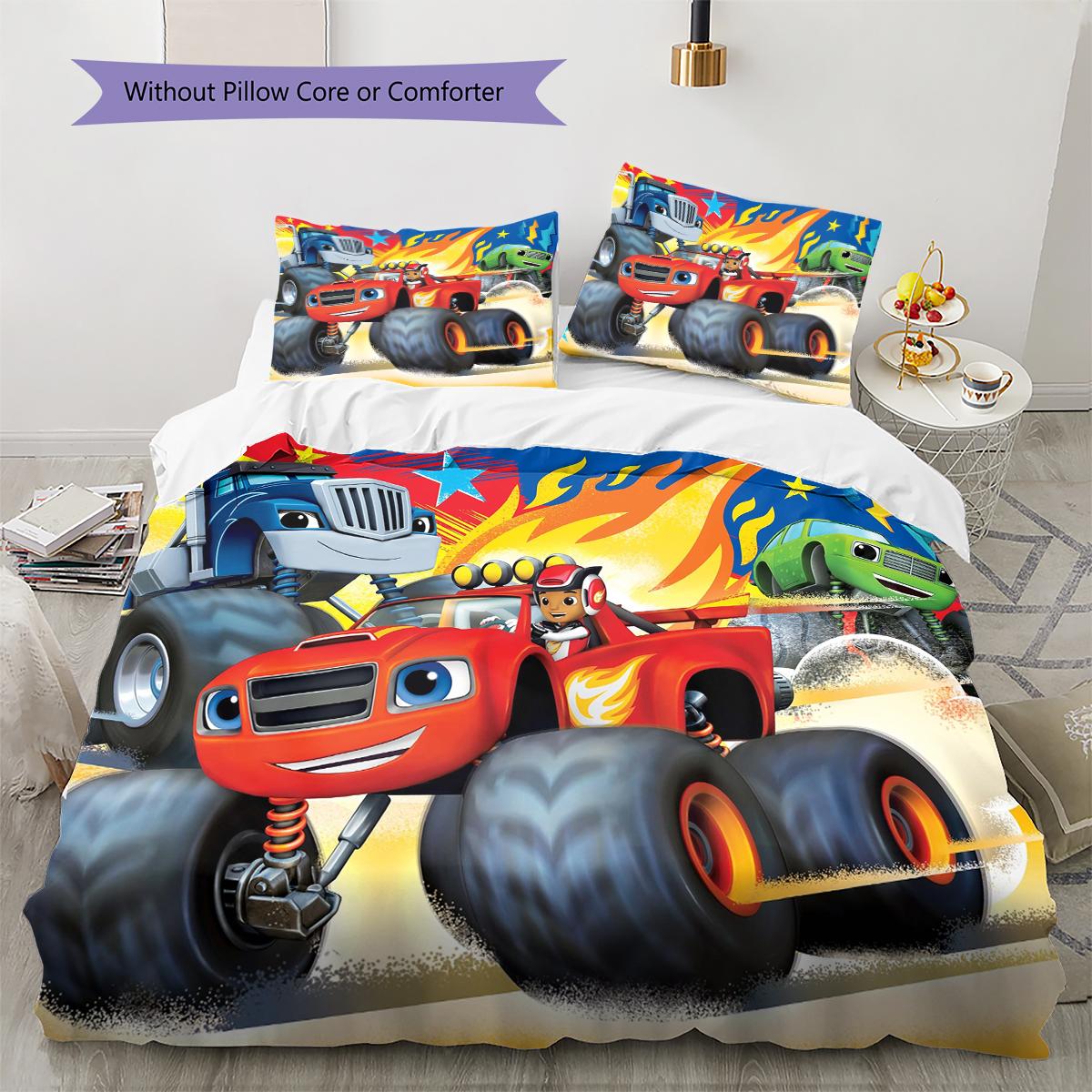 

Blaze Monster Pattern Bedding Quilt Set Quilt Cover Pillowcase Home Decoration Gift (1 * duvet cover + 2 * pillowcase, without core) 135x200cm