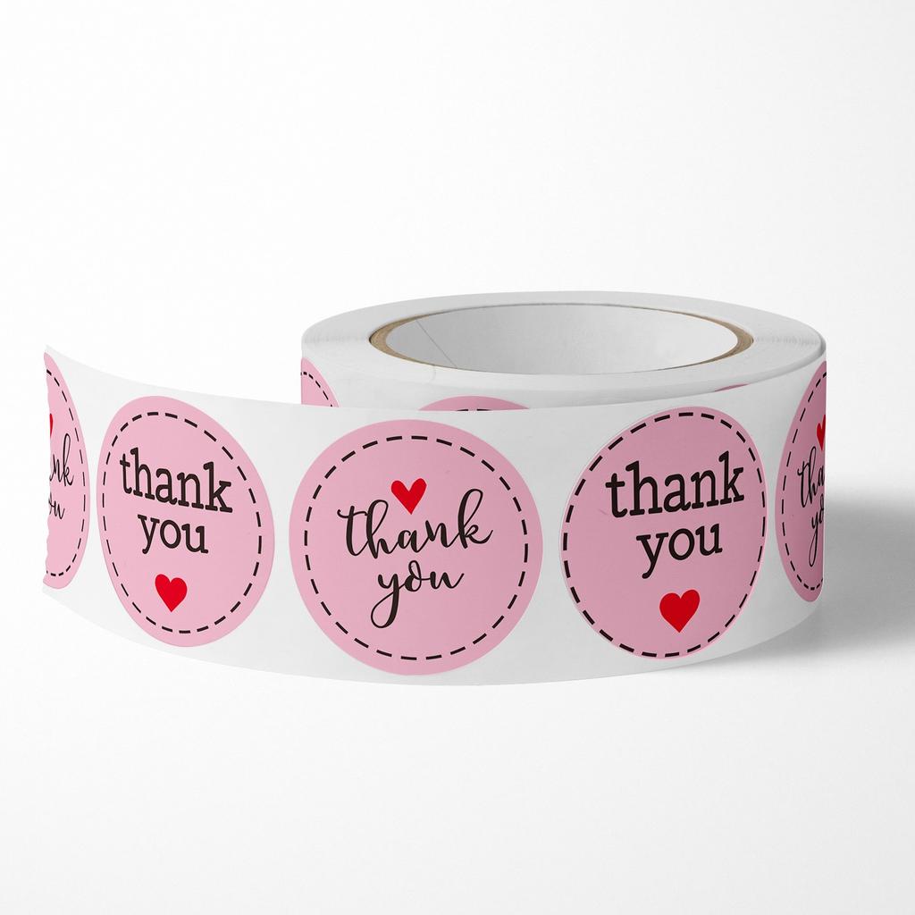500pcs/1 roll love heart roll stickers, thank you stickers, sticker craft stickers, wedding birthday decoration labels