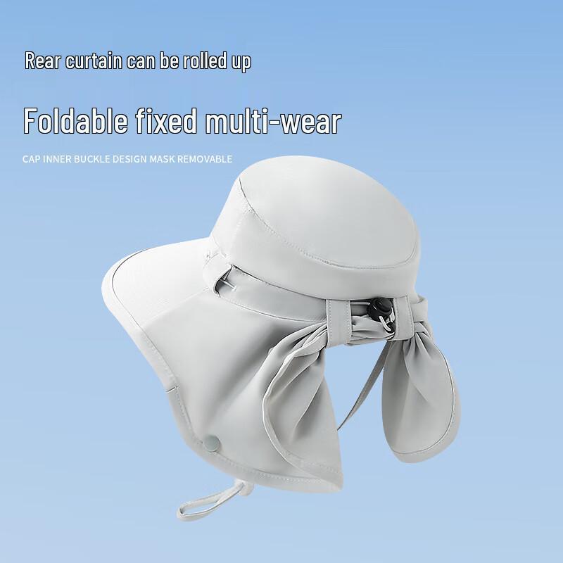 Unisex Foldable Wide-Brim Sun Protection Hat with Face Mask