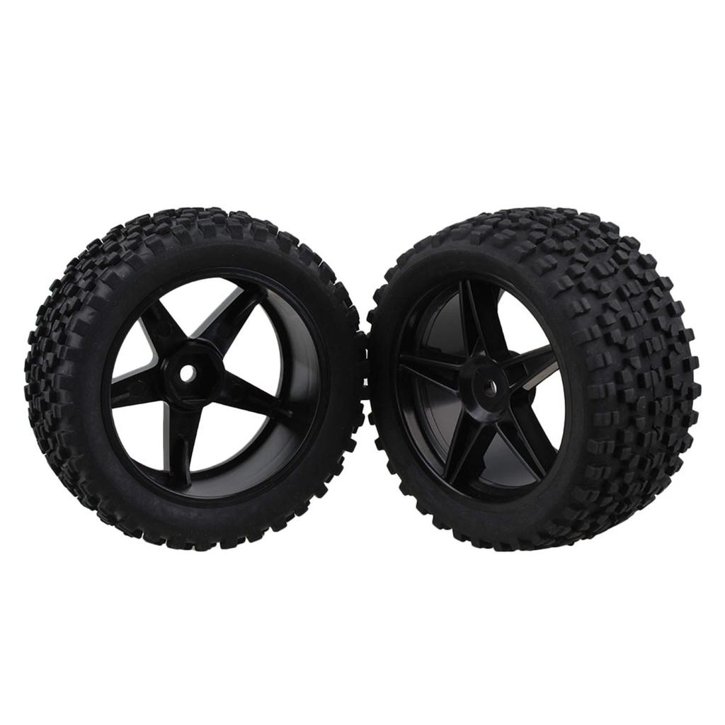 Mxfans Black Dot Pattern Rubber Tires Black Pentagram Wheel Rims for 4-Pack & RC110 Off-Road