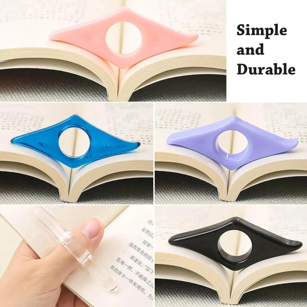 Book Page Holder for Reading Cute Acrylic Bookmark Thumb Book Holder Book Marks Thumb Ring Book Accessories Teacher Supplies