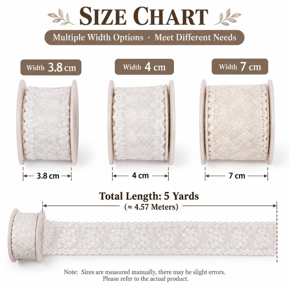 Floral Embroidery Floral Lace Trim Ribbon 5 Yards/Roller Gifts Packaging Material Lace Roll Trim