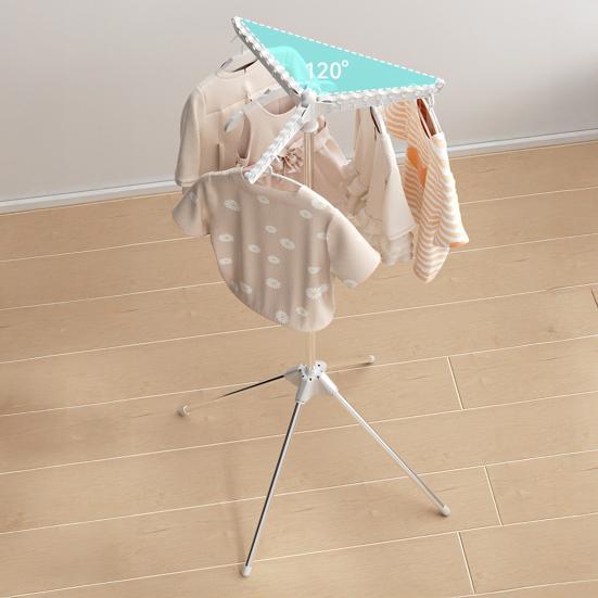 Folding Clothes Rack with Stable Base Space-saving Design Flexible Arm Clothes Hanger Portable Clothes Drying Rack