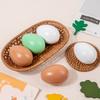 Egg Simulation Wooden Toy Diy Solid Doodle Eggs Decoration Early Education Gift