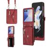 Leather Crossbody Zipper Wallet Phone Case for Samsung Galaxy Z Flip Card Holder Cover for Models 7 6 5 4 3 Flip7 FE Flip6 Flip5