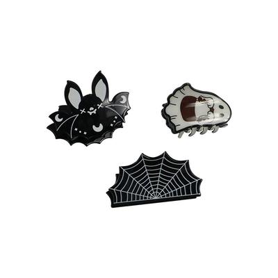 Creative Halloween Ghost Hair Claw Bat Spider Web Butterfly Hair Clip Geometric Butterfly Halloween Shark Clip Part