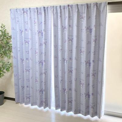Sanrio Kuromi Level 2 Blackout 100cm Wide X 185cm Long of UV Character Curtains, (Set 2), SB-625-S, Heat-Blocking, Washable, Protection,
