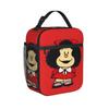 Mafaldas Insulated Lunch Bag Leakproof Quino Argentina Cartoon Meal Container Thermal Bag Tote Lunch Box College Outdoor