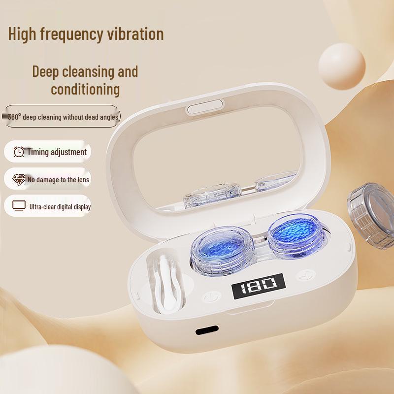 Invisible Color Contact Lens USB Cleaner: Portable High-Frequency Vibration Automatic Cleaning Device