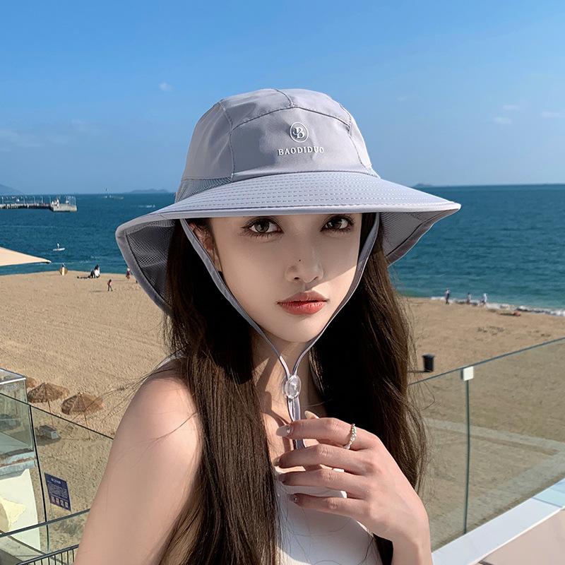 Spring and Summer Eaves Shawl Bucket Hat Outdoor Play Mountaineering Sunscreen Sun Hat Breathable Fashion Versatile Hat Women
