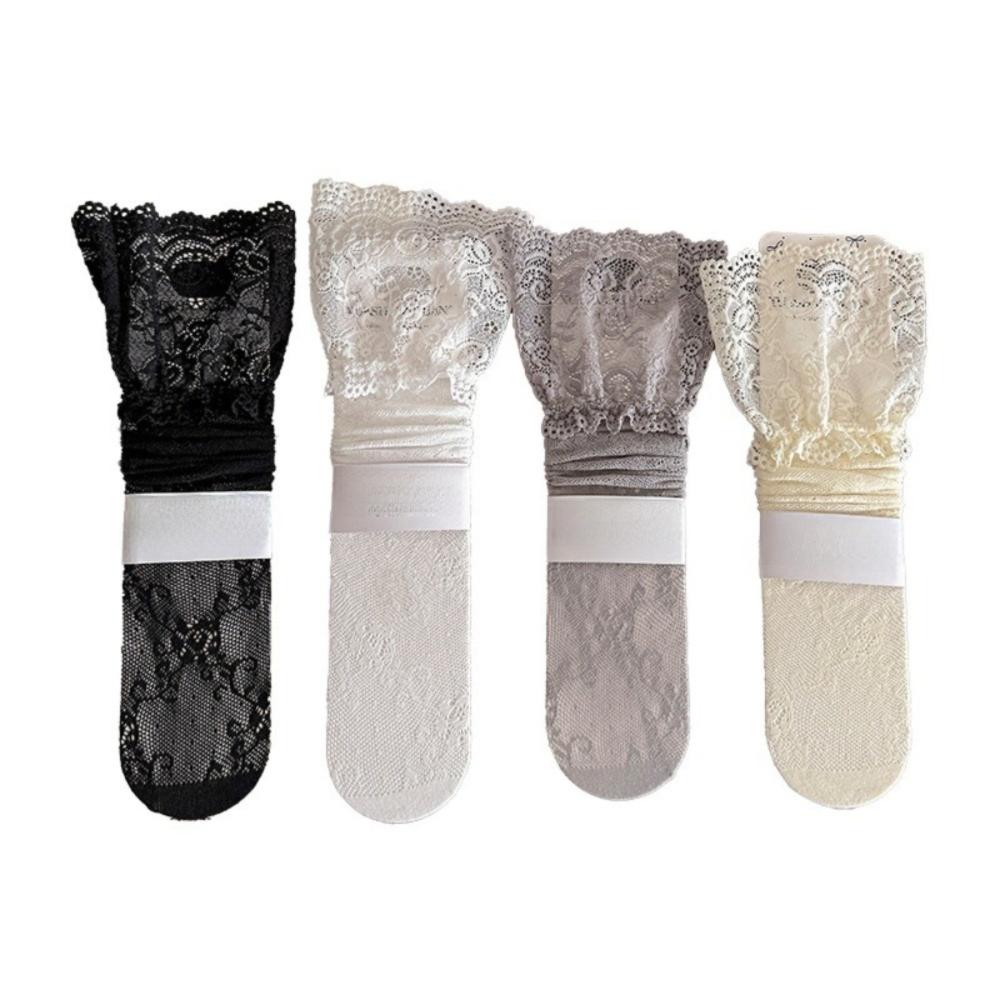 Y2K Over The Knee Stockings Floral Lace Fishnet Stockings Sweet Thigh High Stockings Lolita Style