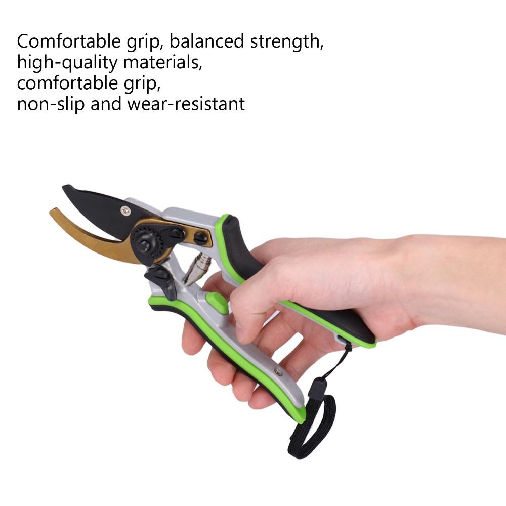 Green Pruning Shears Metal Bypass Pruners Professional Hedge Clippers