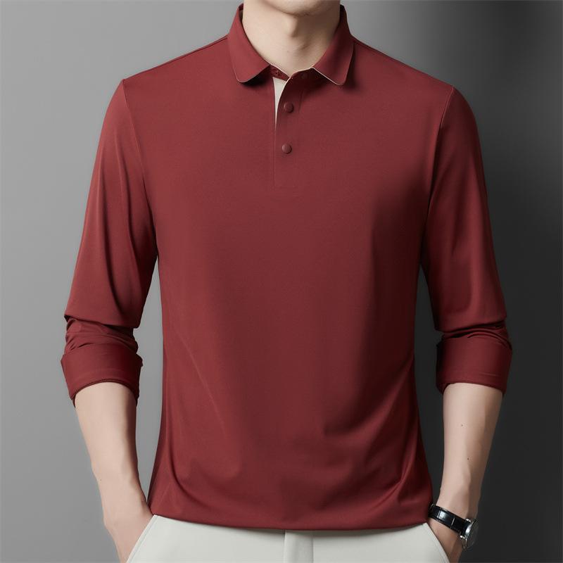 Versatile Long Sleeve T-Shirt Autumn Casualpolo Middle-Aged & Young Loose Fit Top M