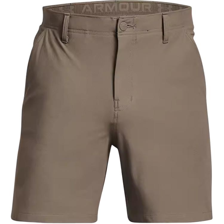 

Under Armour Unstoppable 7 Pocket Shorts Solid Color Zipper Casual Shorts Men shorts Gray Brown 1382502-200