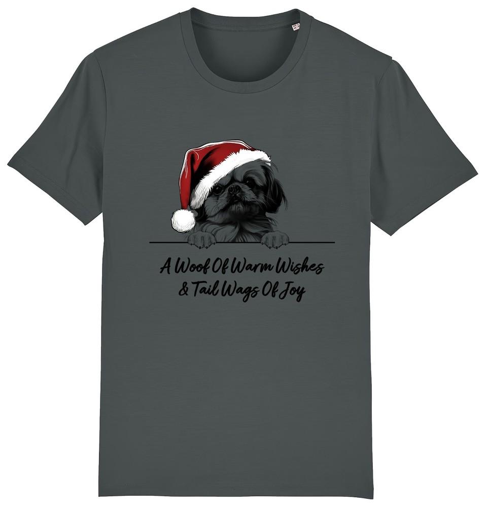 

PEKINGESE Christmas Dog T-Shirt Adults Kids Woof Wishes Tail Wags Dogs Xmas Gift S