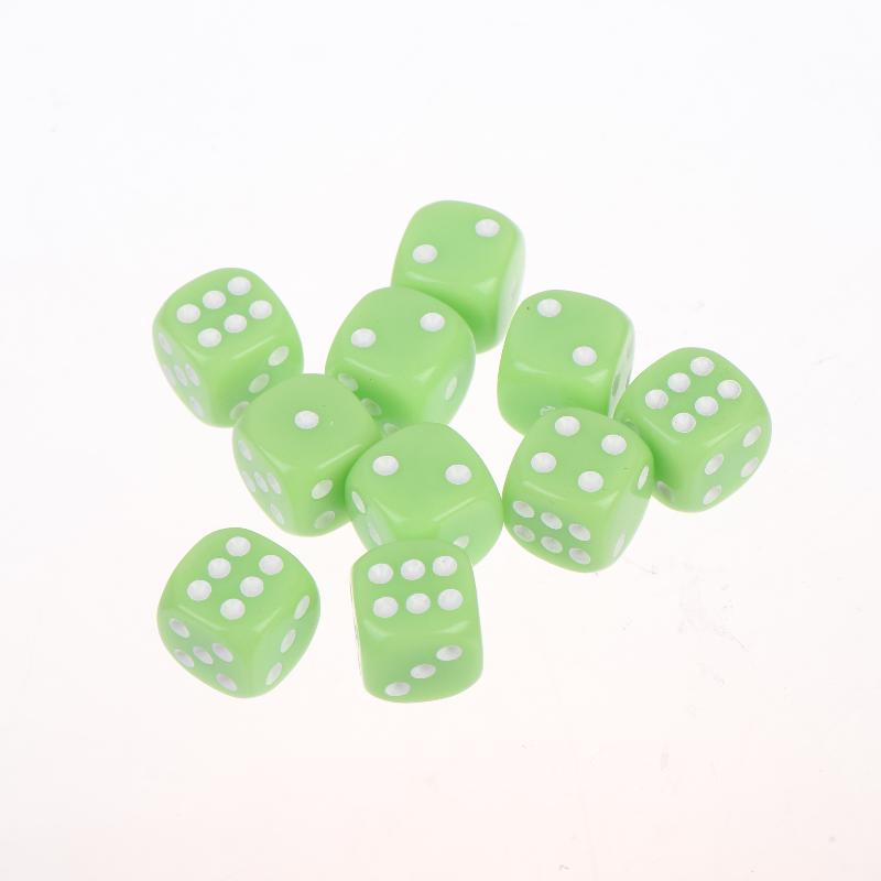 10Pcs Colorful Dice Acrylic Round Corner Cubes Dot Drinking Game Dice Accessories