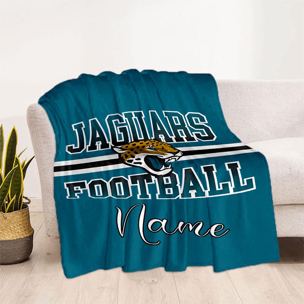 Jaguars Football Personalized Text Blanket Throw Personalized Blanket Soft Warm Cozy Throw For Picnics Bed Chair Office Four Seasons Universal