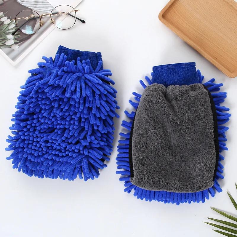 Car Wash Glove Coral Mitt Soft Anti-scratch for Auto Wash Multifunction Thick Cleaning Glove Car Wax Detailing Brush
