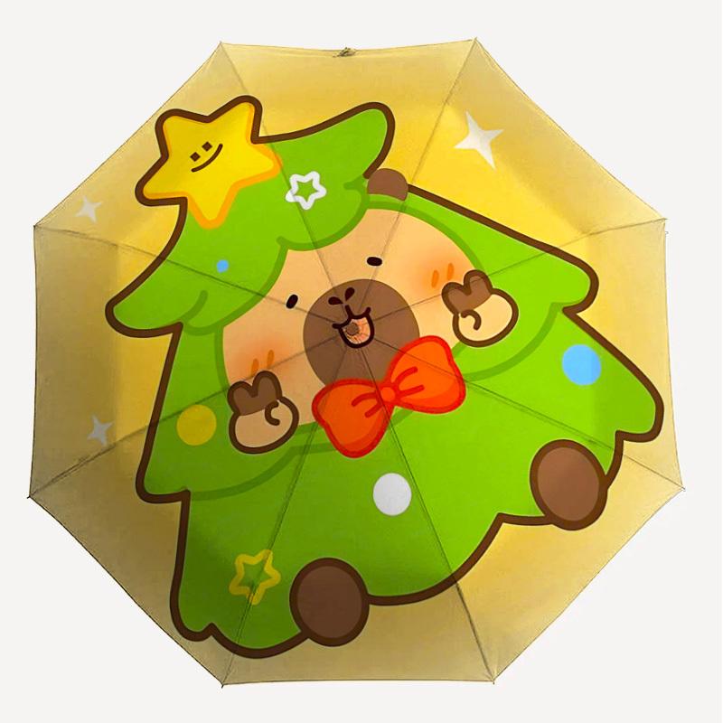 1PC Christmas tree bear Umbrella-8-Rib Reinforced, Automatic Open, Lightweight & Durable, Cute Fashion Accessory for Outdoor-T344