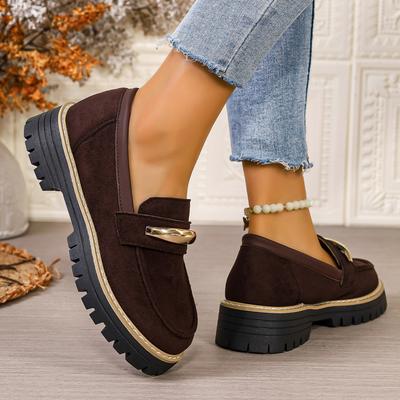 Women Comfortable Loafers Retro Large Size Vulcanize Shoes Spring/Autumn Casual Thick Heel Round Toe Sneakers for Women