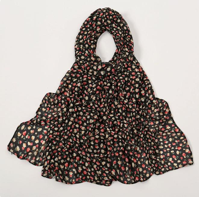 Korean Style Luxury Women Spring And Summer Metallic Daisy Flower Long Scarves Pashmina Female Shawl Hijab