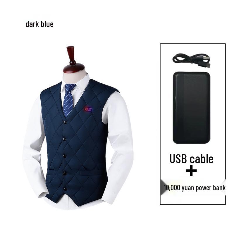 Inteligentna elektryczna kamizelka grzewcza USB z 16 strefami – bezrękawnik z dekoltem w serek dla stałego ciepła zimą