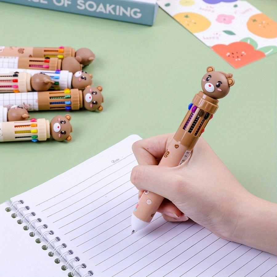 Back to school season 10pcs 0.7mm Creative Bear shape Multiple colors ballpoint pen, Cute stationery colorful ballpoint pen School Creative Stationery
