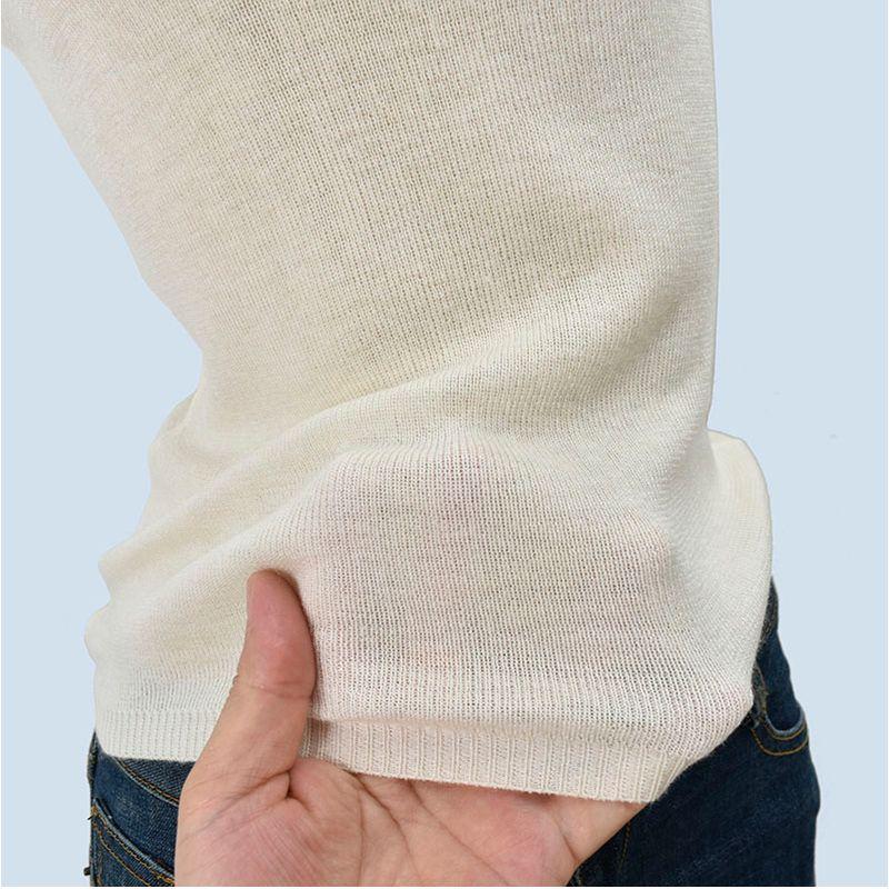 Six Wool Soft Glutinous Knitting Bottoming Shirt for Women Spring and Autumn Elegant Silm Slim Looking Short Sleeve Round Neck Pullover Top Length