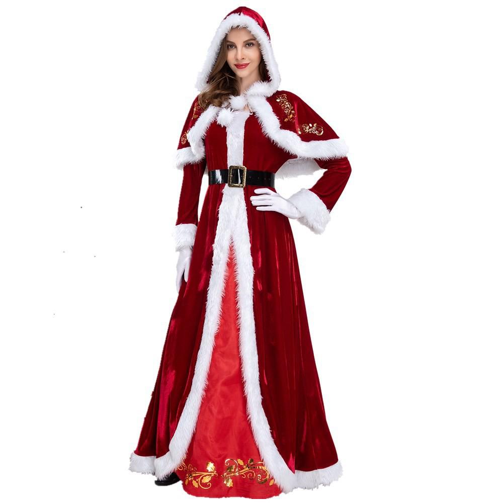 European & American Long-Sleeve Santa Costume for Couples - Festive Party Attire