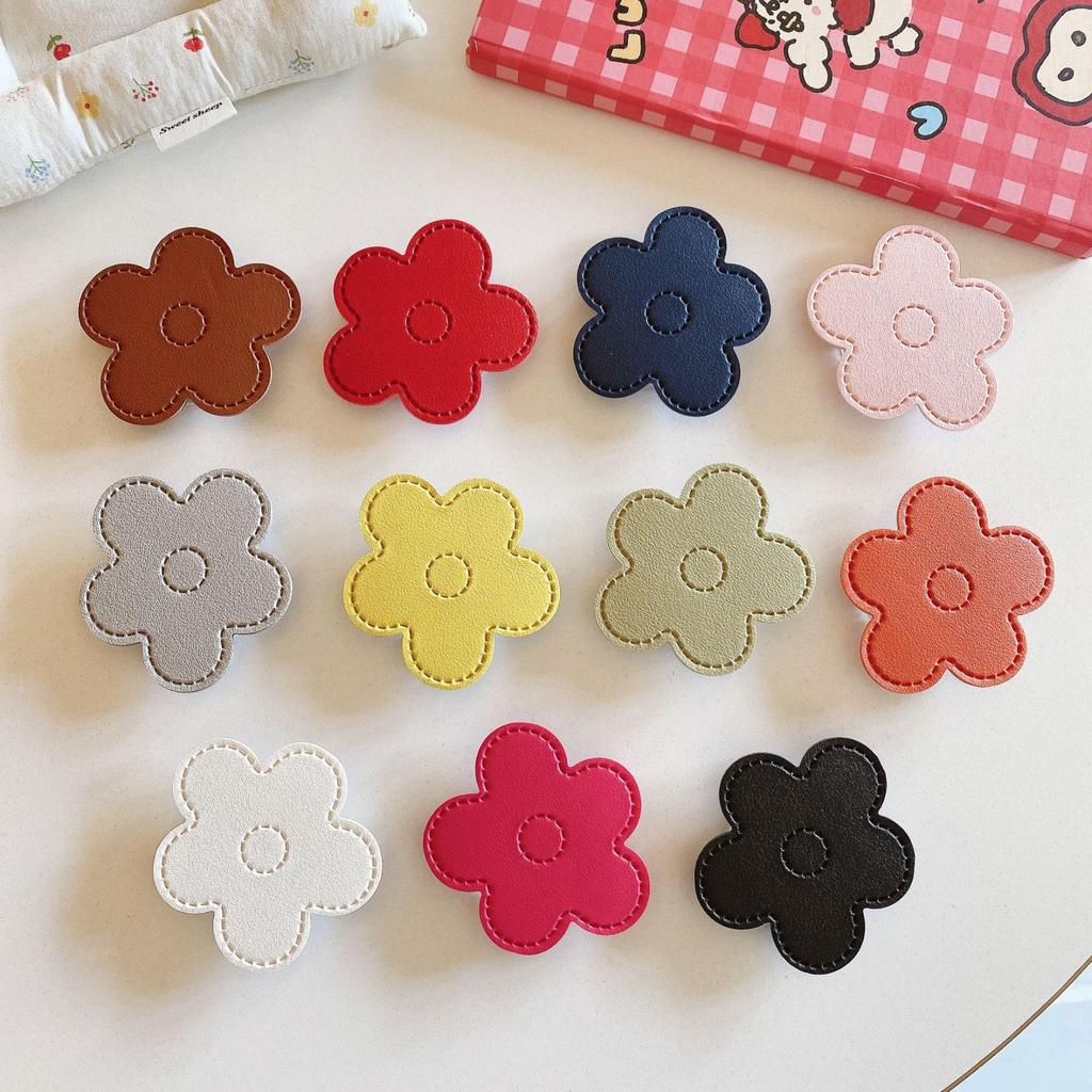 Korean Leather Flower Design Transparent Airbag Phone Stand