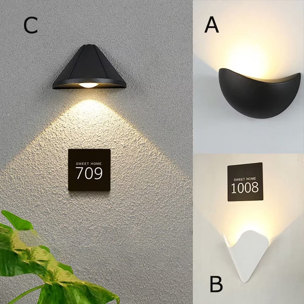 HONGYAN Nameplate Waterproof Bracket LED Garden Wall Modern Entrance Outdoor Entrance Gate Post For Indoor and Outdoor Outdoor Installation Warm C