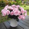 1 Bouquet/12 Heads Artificial Roses Silk Flower Home Party Bridal Bouquet Decor