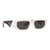 Prada Side Letter Logo Irregular Shape Sunglasses Men sunglasses White PR09ZS1425S0