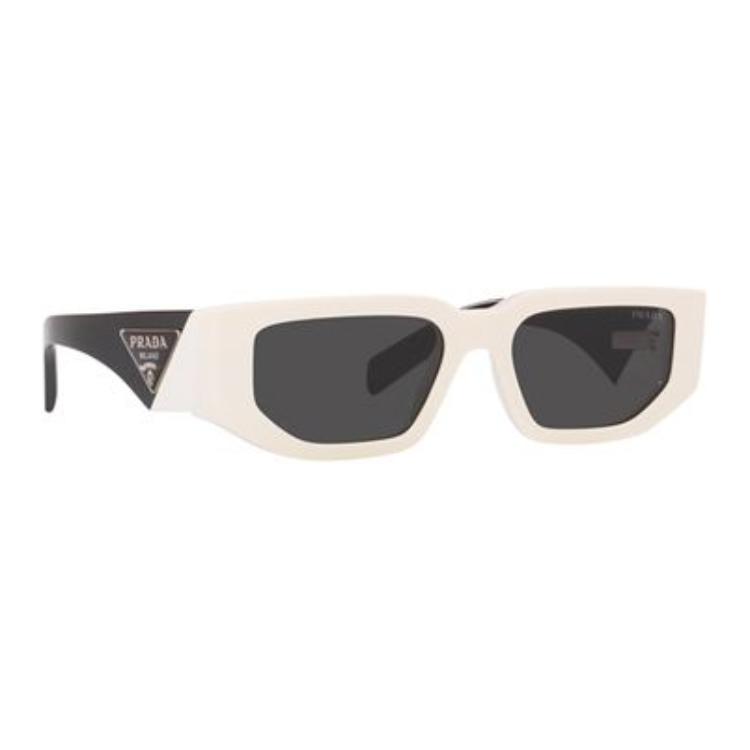 Prada Side Letter Logo Irregular Shape Sunglasses Men sunglasses White PR09ZS1425S0