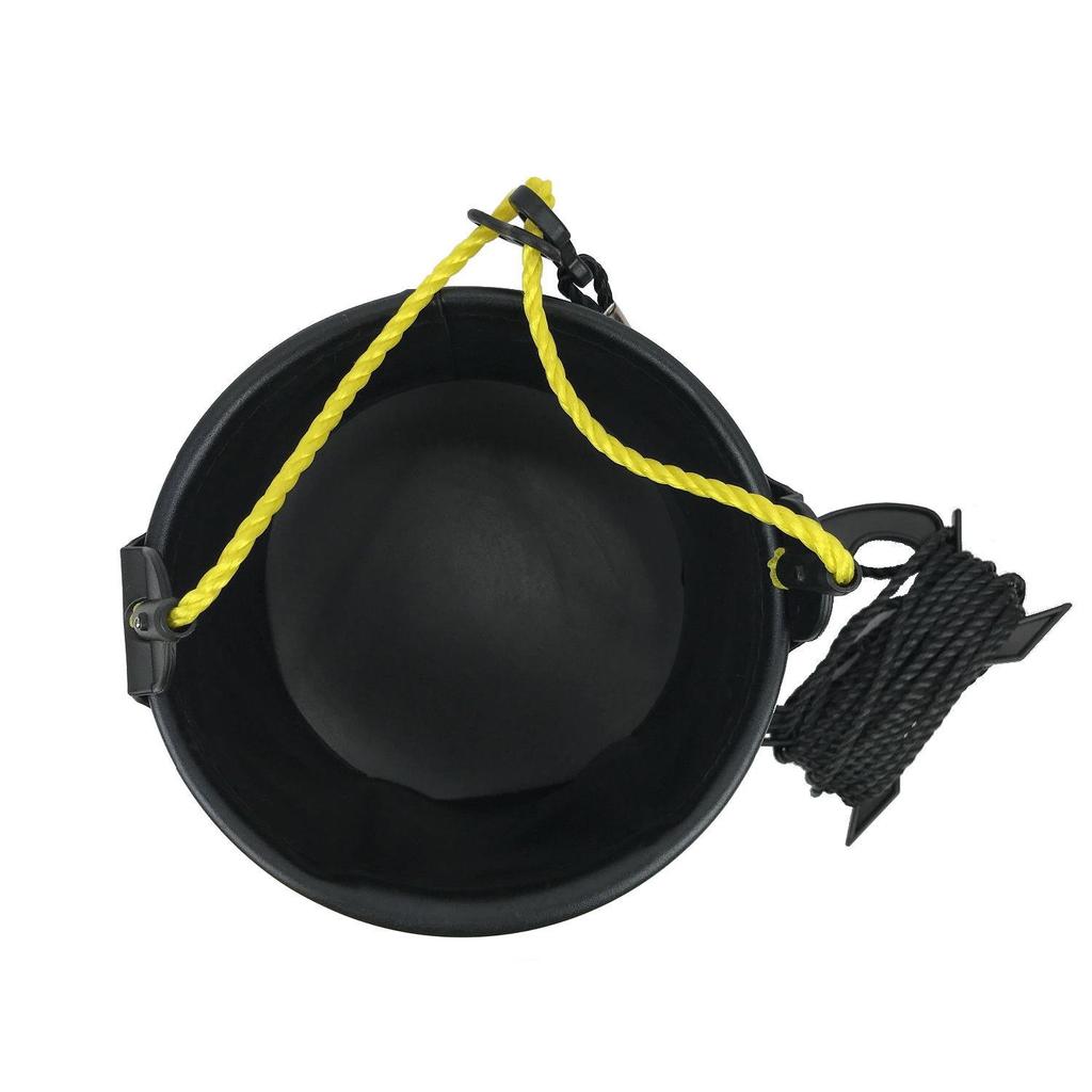 RISEWAY EVA Inverted Water Bucket, Round, 21cm, Black, with Rope and Holder, UEV-017