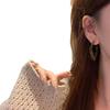 Retro Leopard Print Flocked Hoop Earrings for Women - High-End Circle and Stud Styles with Personality