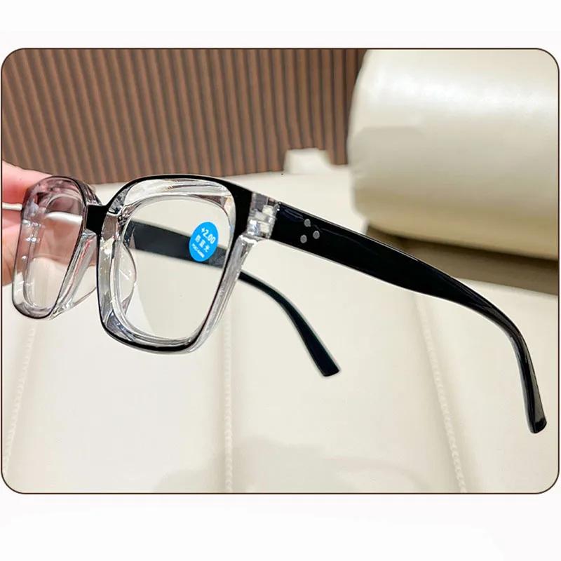 Vintage Anti Blue Light Square Reading Glasses Women For Man Myopia Customize Prescription Optical Presbyopia Frame 1.0 To 4.0