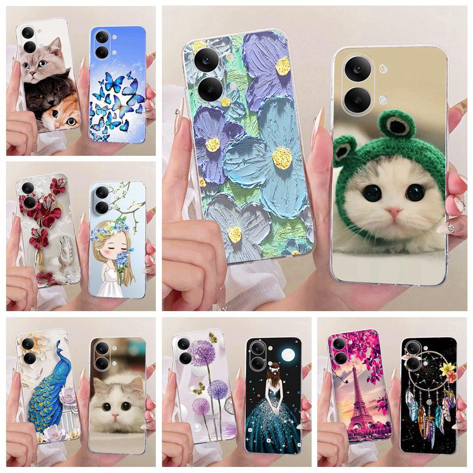 For Xiaomi Redmi Turbo 5 Max Case Cute Cat Flowers Painted Cover Soft Slim Phone Case For Xiaomi Redmi Turbo 5 Turbo5 Max Fundas