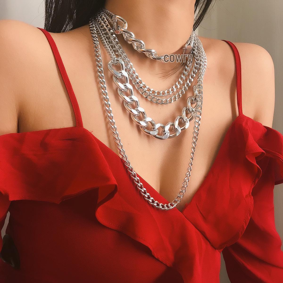 

Преувеличенное многослойное панк-хип-хоп ожерелье с кисточками для женщин