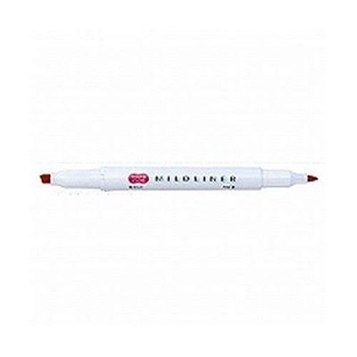 Mildliner WKT7-MR Dual-Tip Highlighter Pen, Mild Red, Set of 5 - Japanese Premium Quality